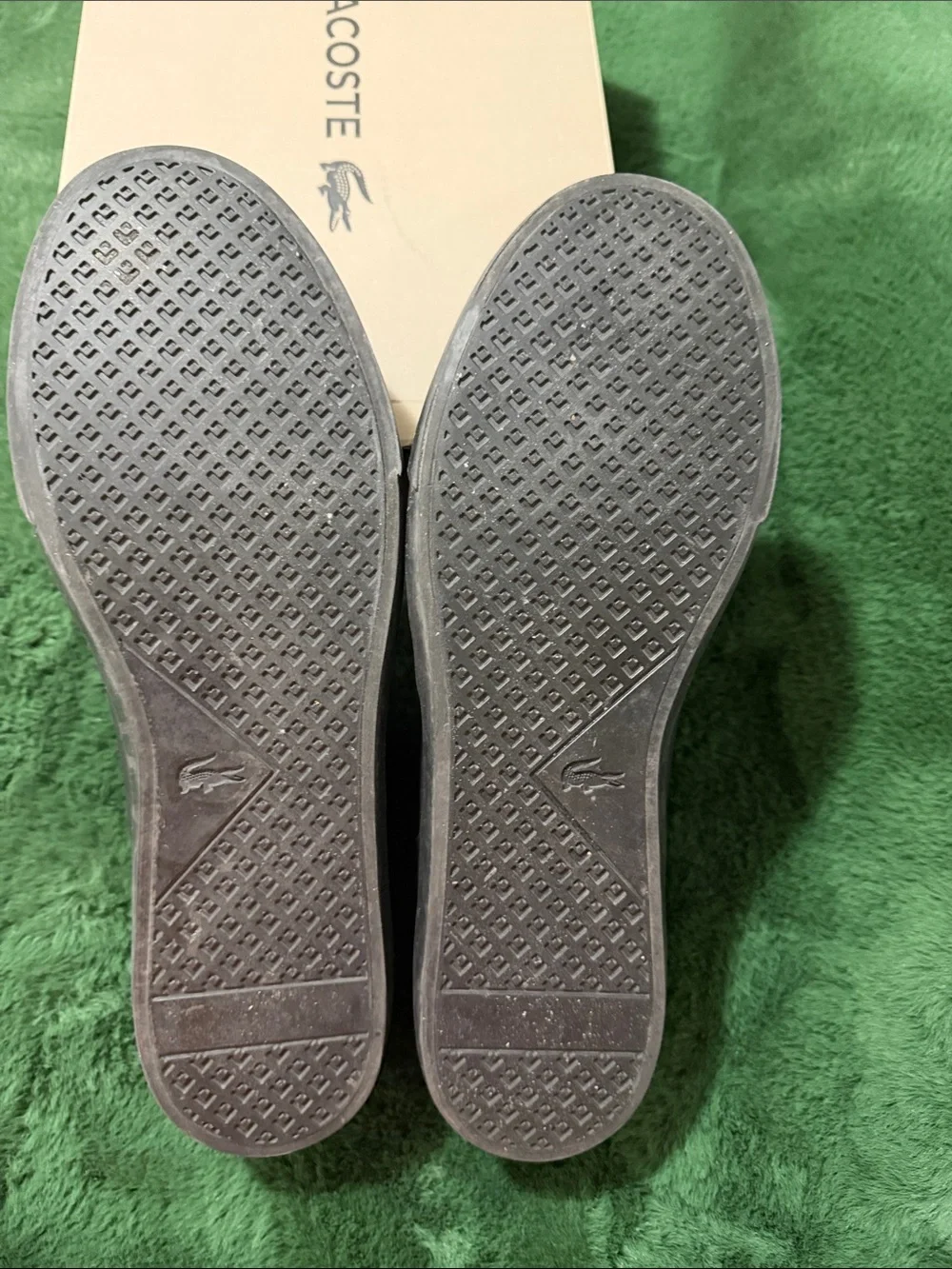 Lacoste Black Leather Slip-On Style Lace Shoes